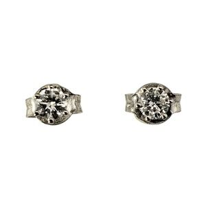 14 Karat White Gold Diamond Stud Earrings #22206